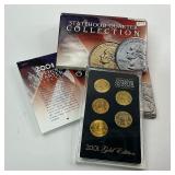 2x Gold Plated Statehood Quarter Sets (2001 & 2002)