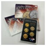 2x Gold Plated Statehood Quarter Sets (2001 & 2002)