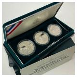 1994 U.S. Veterans Commemorative 3pc Proof Silver Dollar Coin Set  (Great Set!)