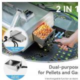 Green Party 12" Multi-Fuel Portable Wood and Gas Outdoor Pizza Oven