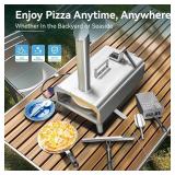 Green Party 12" Multi-Fuel Portable Wood and Gas Outdoor Pizza Oven