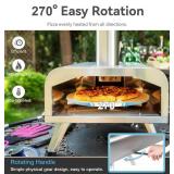 Green Party 12" Multi-Fuel Portable Wood and Gas Outdoor Pizza Oven