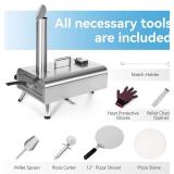 Green Party 12" Multi-Fuel Portable Wood and Gas Outdoor Pizza Oven