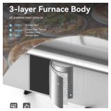 Green Party 12" Multi-Fuel Portable Wood and Gas Outdoor Pizza Oven