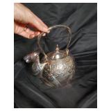 Vintage Camel Shaped Metal Teapot with Decorative Engraving