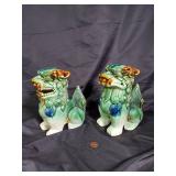 Pair of Ceramic Foo Dog Statues