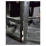 Vintage Black Lacquered Floral Design Cabinet