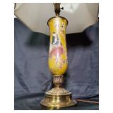 Vintage Table Lamp with Hand-Painted Asian Motif