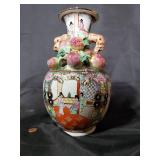 Hand-Painted Chinese Decorative Vase with Peach Motif