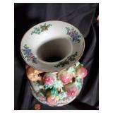 Hand-Painted Chinese Decorative Vase with Peach Motif