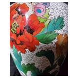 Hand-Painted CloisonnÃ© Vase with Floral and Butterfly Design