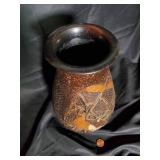 Vintage Japanese Ceramic Vase with Bird and Bamboo Design