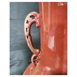 Large Decorative Ceramic Vase with Intricate Handles