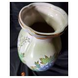 Hand-Painted Porcelain Vase with Peacock Design