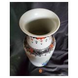 Large Hand-Painted Ceramic Vase with Asian Cultural Artwork