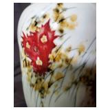 Vintage Hand-Painted Ceramic Vase with Floral Design