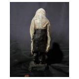 Vintage Clay Figurine of a Bearded Man Reading a Book