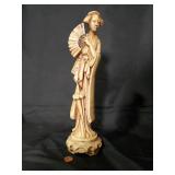 Vintage Oriental Lady with Fan Figurine