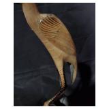 Hand-Carved Wooden Bird Sculpture
