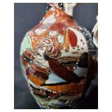 Vintage Hand-Painted Porcelain Vase with Samurai Design