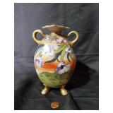 Hand Painted Nippon Vase with Floral Design
