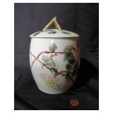 T&V Limoges Hand Painted Floral Porcelain Jar