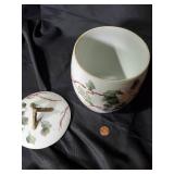 T&V Limoges Hand Painted Floral Porcelain Jar