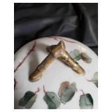 T&V Limoges Hand Painted Floral Porcelain Jar