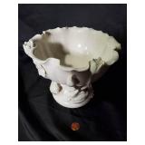 Vintage Ceramic Decorative Bowl with Floral and Bird Design