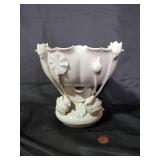 Vintage Ceramic Decorative Bowl with Floral and Bird Design