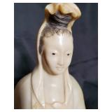 Antique Ivory-Colored Figurine of Seated Woman