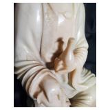 Antique Ivory-Colored Figurine of Seated Woman