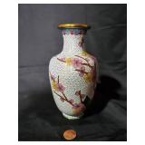 Vintage CloisonnÃ© Vase with Floral Design