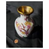 Vintage CloisonnÃ© Vase with Floral Design