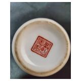 Lot of 7 Chinese Ceramic Figurines and Red Decorative Cylinder