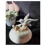 Lot of 3 Lladro Porcelain Animal Figurines - Duck, Squirrel, and Bird