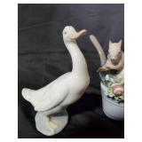 Lot of 3 Lladro Porcelain Animal Figurines - Duck, Squirrel, and Bird