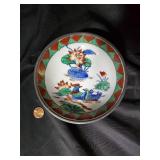 Vintage Japanese Porcelain Dish Hand Decorated in Hong Kong