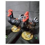 Animal Figurine Lot - Panda, Roosters, and Pelicans