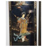 Set of 3 Asian-Inspired Wall Art Panels with Hand-Painted Figures