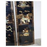 Set of 3 Asian-Inspired Wall Art Panels with Hand-Painted Figures