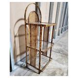 Vintage Metal and Glass Three-Tier Shelf