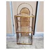 Vintage Metal and Glass Three-Tier Shelf