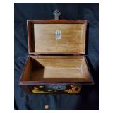 Vintage Hand-Painted Wooden Chest with Asian Motifs