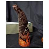 Vintage Carved Wooden Bird Figurines with Original Box