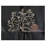 Handcrafted Metal Tree Wall Art with Bird Design