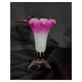 Pink Flower-Shaped Table Lamp with Butterfly Accent