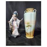 Vase and Porcelain Figurine Lot - Nippon and Lladro