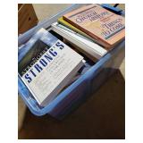 Large Collection of Religious and Art Books in Storage Bin