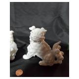Lot of 3 Ceramic White Foo Dog Figurines